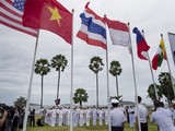 Lễ khai mạc cuộc diễn tập chung hải quân Mỹ - ASEAN tại căn cứ Sattahip, chiều 2/9. Ảnh: Đông Phương