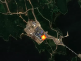 Ảnh vệ tinh chụp ngọn lửa do đốt khí ở Nhà máy LNG Portovaya (Ảnh: QQ).