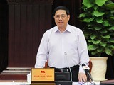 Thủ tướng Chính phủ Phạm Minh Chính chủ trì buổi làm việc với Ban Thường vụ Thành ủy Đà Nẵng (ảnh danang.gov.vn)