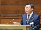Chủ tịch Quốc hội Vương Đình Huệ phát biểu tại hội nghị (ảnh Lê Bảo/SKDS)