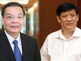 Chủ tịch UBND TP Hà Nội Chu Ngọc Anh (trái) và Bộ trưởng Bộ Y tế Nguyễn Thanh Long (phải)