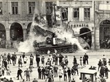 Chiến xa khối Warszawa trên đường phố Tiệp Khắc - Ảnh tư liệu
