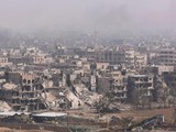 Sự hoang tàn tại phía nam thủ đô Damascus, Syria sau 8 năm nội chiến.