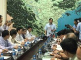 Bộ trưởng Nguyễn Xuân Cường tại cuộc họp. Ảnh: Ban Chỉ đạo Trung ương về phòng chống thiên tai.
