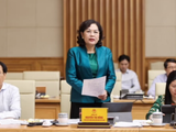 Thống đốc Nguyễn Thị Hồng phát biểu tại phiên thảo luận về kinh tế vĩ mô của Chính phủ hôm 30/7 (Ảnh: VGP)