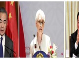 Bà Sherman hôm 26/7 đã có các cuộc gặp gỡ và hội đàm căng thẳng với các ông Vương Nghị (trái) và Tạ Phong tại Thiên Tân (Ảnh: Dwnews).
