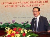 Thứ trưởng Bộ TT&TT Hoàng Vĩnh Bảo phát biểu khai mạc lễ trao giải.