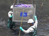 Chuyên gia Nhật lắp máy móc công nghệ nano để xử lý nước sông Tô Lịch tại Hà Nội vào tháng 5/2019.