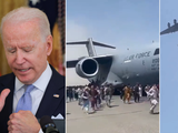 Tổng thống Joe Biden nói gì về những hình ảnh đáng sợ ở sân bay thủ đô Kabul, Afghanistan? (Ảnh: RT)