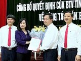 Lễ trao quyết định bổ nhiệm ông Nguyễn Nhân Chinh làm Bí thư Thành ủy Bắc Ninh, ngày 27/7. Ảnh Cổng thông tin điện tử Bắc Ninh.