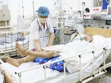 Bác sĩ tại Trung tâm Chống độc, Bệnh viện Bạch Mai thăm khám cho bệnh nhân ngộ độc botulinum (Ảnh: Thành Dương)
