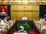 Toàn cảnh buổi làm việc của Phó Thủ tướng Chính phủ Lê Văn Thành với tỉnh Bắc Giang về tình hình phòng, chống dịch COVID- 19 (Ảnh - Đức Duy)