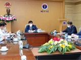 Bộ trưởng Bộ Y tế Nguyễn Thanh Long làm việc với Quỹ Đầu tư Trực tiếp Nga về vấn đề vaccine phòng COVID-19 (Ảnh - Trần Minh)