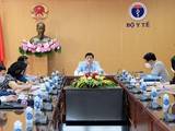 Bộ trưởng Bộ Y tế Nguyễn Thanh Long họp với các đơn vị liên quan về công tác tiêm vaccine phòng COVID-19 cho trẻ em (Ảnh - Trần Minh)
