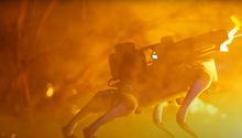Hình ảnh chó robot gắn súng phun lửa xuất hiện trong đoạn video quảng cáo