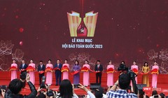 Lãnh đạo Đảng và Nhà nước cắt băng khai mạc Hội báo toàn quốc 2023