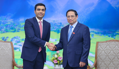 Thủ tướng Phạm Minh Chính tiếp ông Karan Adani, Tổng Giám đốc Công ty Cảng và Đặc khu kinh tế, thuộc Tập đoàn Adani (Ảnh: VGP)