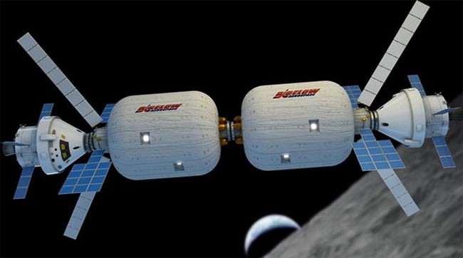 Mô hình trạm không gian hình thành từ 2 mô-đun của BSO (ảnh: Bigelow Aerospace)