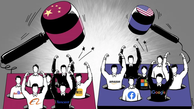 Khác biệt giữa thách thức chống độc quyền Big Tech của Trung Quốc với Google, Amazon, Facebook hay Apple. Ảnh: SCMP