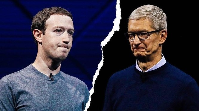 Mark Zuckerberg và Tim Cook thường xuyên không cùng quan điểm. Ảnh: Slate.