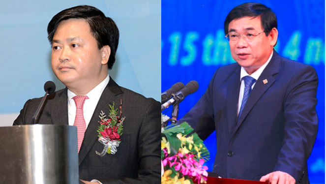 Ông Lê Đức Thọ - Chủ tịch HĐQT VietinBank (bên trái) và ông Phan Đức Tú - Chủ tịch HĐQT BIDV (bên phải) - Ảnh: Internet