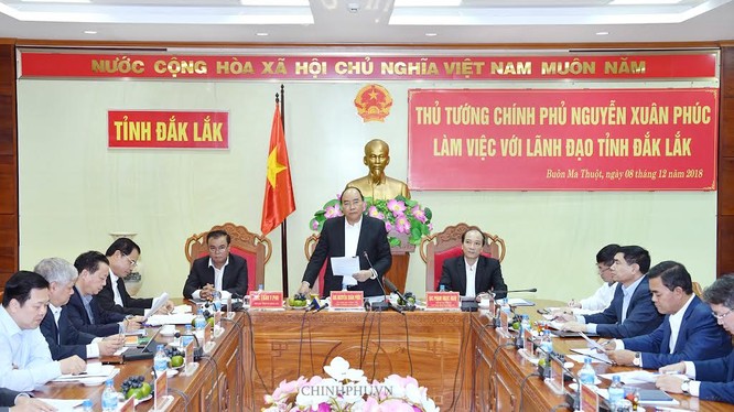 Thủ tướng Chính phủ làm việc với lãnh đạo tỉnh Đắk Lắk (Nguồn: VPCP)