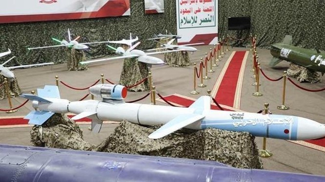 Các loại máy bay không người lái và tên lửa hành trình Quds của lực lượng Houthi được cho là đã sử dụng để tấn công các mỏ dầu của Ả rập Saudi hôm 14/9. Ảnh: Sohu