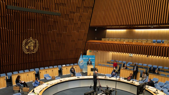Kỳ họp lần thứ 73 Đại hội Y tế thế giới đã kết thúc với một nghị quyết được nhất trí thông qua kêu gọi đánh giá độc lập về phản ứng toàn cầu đối với dịch bệnh COVID-19, bao gồm điều tra vai trò của WHO (Ảnh: AFP).