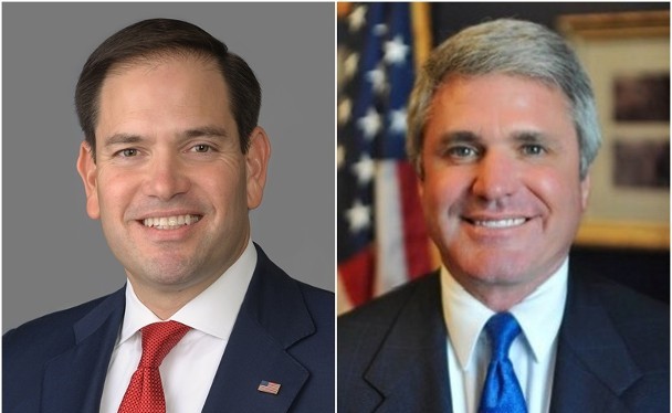 Hai Thượng nghị sĩ Cộng hòa Marco Rubio (trái) và Thượng nghị sĩ đảng Dân chủ Jeff Merkley đã cùng nhau đề xuất Đạo luật tăng cường quan hệ với Đài Loan (Ảnh: Dongfang).