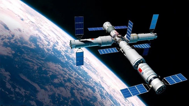 Trung Quốc gửi công hàm cáo buộc vệ tinh Mỹ 2 lần tiếp cận đe dọa an toàn của Trạm vũ trụ Trung Quốc trên quỹ đạo (Ảnh: Xinhua).