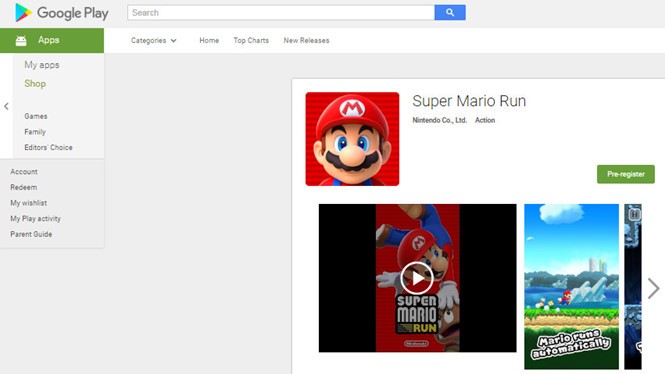 Super Mario Run đã xuất hiện trên Google Play ở dạng cho xem trước