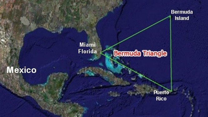 Tam giác Bermuda trên bản đồ