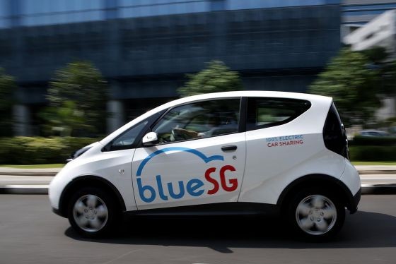 Xe ô tô điện chia sẻ của BlueSG. Ảnh: Todayonline.com