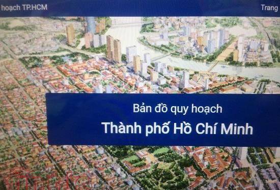 Giao diện phần mềm xem thông tin quy hoạch được Sở quy hoạch - Kiến trúc TP Hồ Chí Minh đang cho chạy thử, tiến tới áp dụng toàn thành phố vào cuối tháng 11 này.