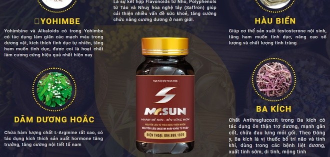 Sản phẩm Mr Sun quảng cáo trên website có nội dung vi phạm pháp luật, lừa dối người tiêu dùng
