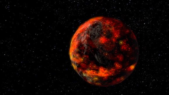 Đại dương magma và lớp vỏ đá đầu tiên trên bề mặt Mặt Trăng. Ảnh: Sci-News