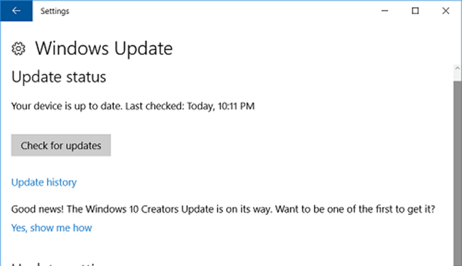 Chạy tiện ích Windows Update để tải và cài đặt các bản cập nhật cho hệ thống
