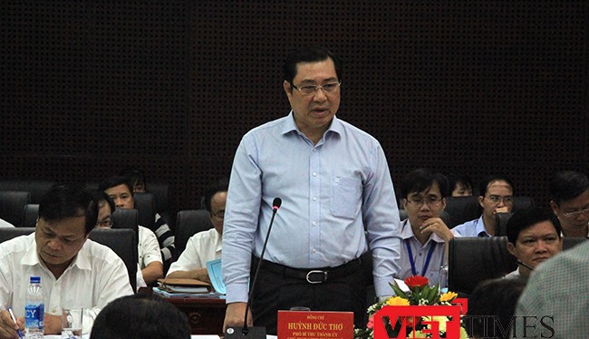 ông Huỳnh Đức Thơ, Phó Bí thư Thành ủy, Chủ tịch UBND TP Đà Nẵng Huỳnh Đức Thơ trả lời ý kiến của đoàn công tác Đại biểu Quốc hội tại buổi làm việc 