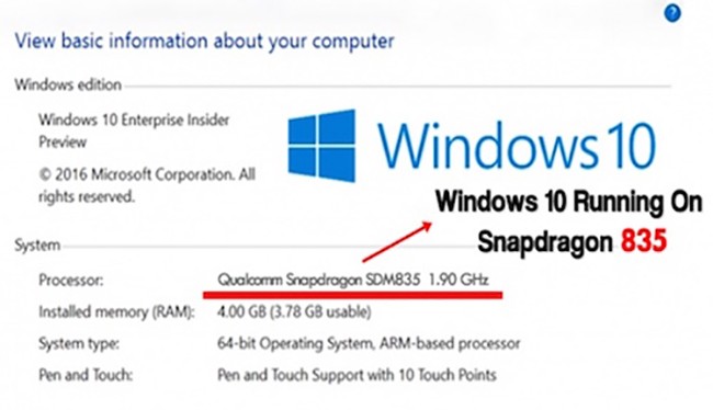 ​Microsoft đang thúc đẩy việc đưa hệ điều hành Windows 10 bản đầy đủ lên các máy tính dùng bộ xử lý ARM 64-bit của Qualcomm