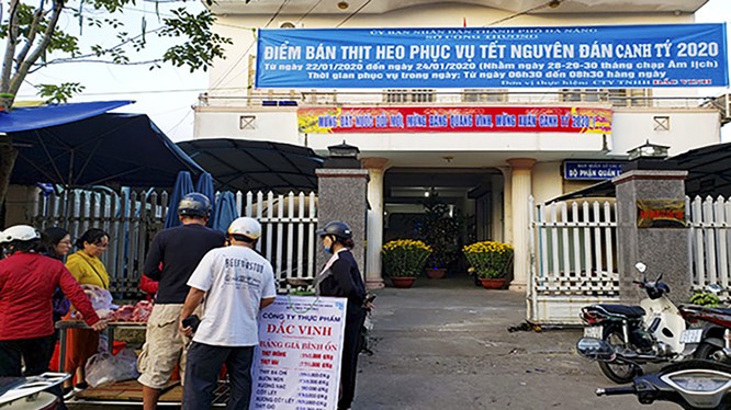 Điểm bán thịt heo bình ổn giá phục vụ Tết trên địa bàn Đà Nẵng (ảnh danang.gov.vn)