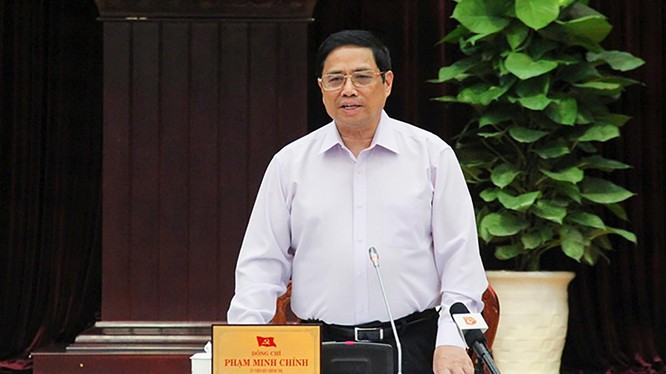 Thủ tướng Chính phủ Phạm Minh Chính chủ trì buổi làm việc với Ban Thường vụ Thành ủy Đà Nẵng (ảnh danang.gov.vn)
