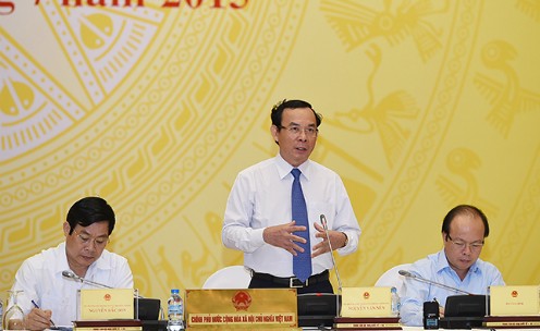 Bộ trưởng Nguyễn Văn Nên tại buổi họp báo chiều 31/7 Ảnh: Chinhphu.vn