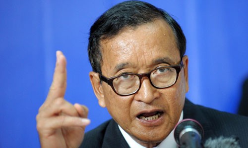 Chủ tịch đảng CNRP Sam Rainsy. Ảnh: Huffington Post