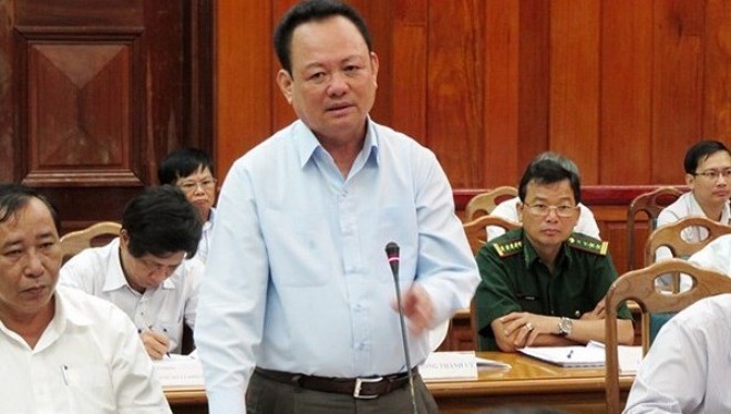 Ông Nguyễn Điểu, Giám đốc Sở TN-MT Đà Nẵng, phát biểu tại hội nghị Thành ủy Đà Nẵng (mở rộng) ngày 24/9 (Ảnh: HC)