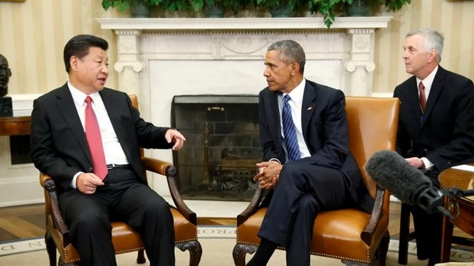 Tổng thống Mỹ Barack Obama tiếp Chủ tịch Trung Quốc Tập Cận Bình tại Nhà Trắng ngày 25.9 - Ảnh: Reuters 