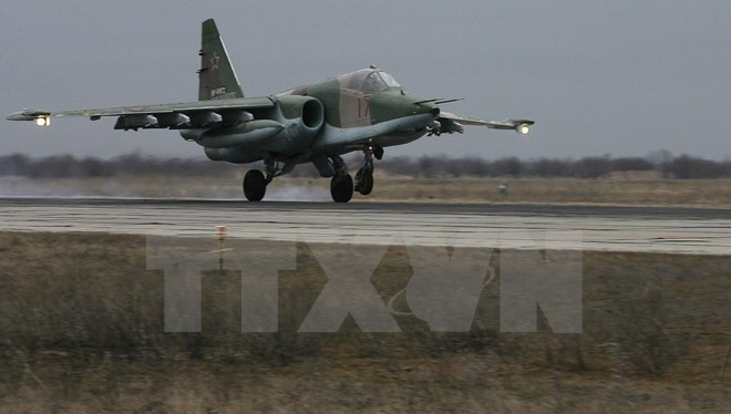 Máy bay Su-25 của không quân Nga. (Ảnh minh họa. Nguồn: AFP/TTXVN)