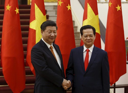 Thủ tướng Nguyễn Tấn Dũng tiếp Chủ tịch Tập Cận Bình chiều nay. Ảnh: Reuters