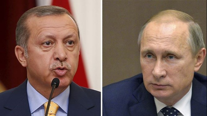 Tổng thống Thổ Nhĩ Kỳ Erdogan (trái) và Tổng thống Putin - Ảnh: Reuters