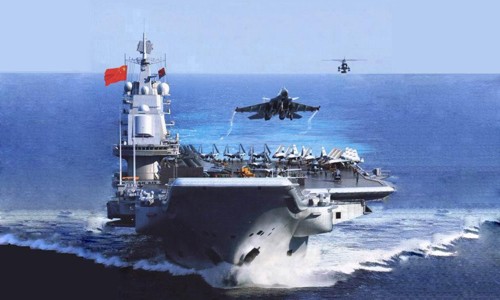 Trung Quốc có thể sẽ lấn lướt trên Biển Đông bằng các cụm tàu sân bay chiến đấu. Ảnh minh họa: USNI