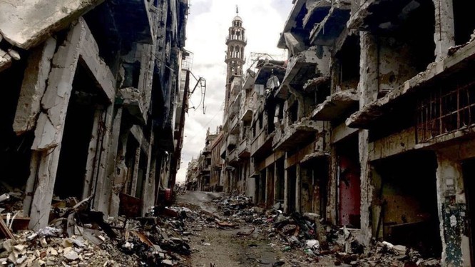 Cảnh hoang tàn, đổ nát chiến tranh ở Syria